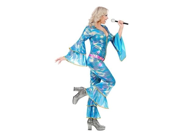 Blå 70-tals disco-jumpsuit