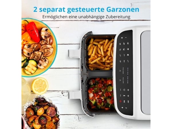 MEDION LIFE P20, Varmluftsfrityr, 8,7 l, 50 °C, 200 °C, 60 min, Dobbel