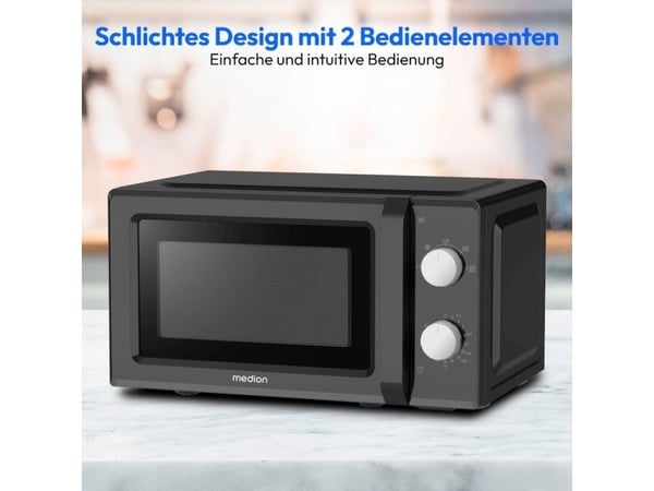 Medion MD 11475 Mikroaaltouuni musta/valkoinen 20l