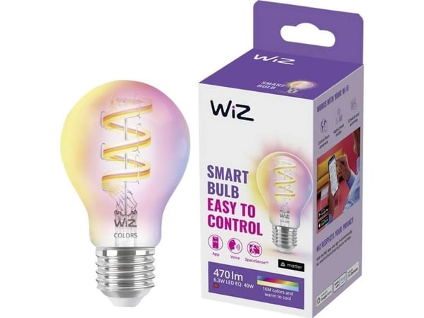 WiZ Lamp Filament - Smart LED lighting - Coloured and White light - E27 - 40W - Transparent - Wi-Fi