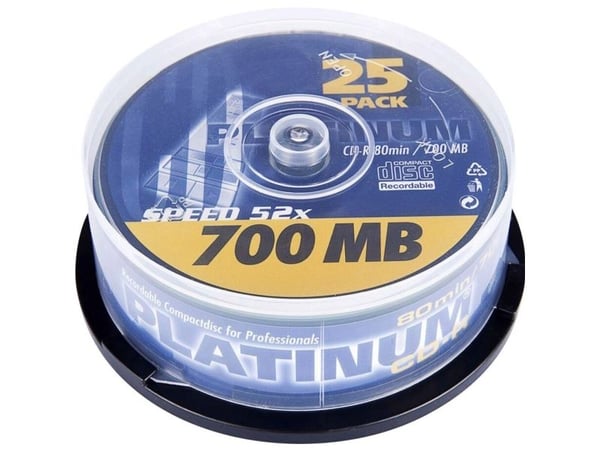 Platinum 102565 CD-R 80 plater 700 MB 25 stk spindel