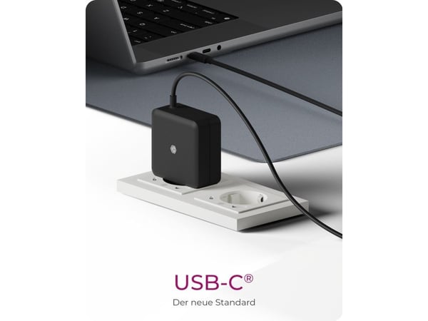 ICY BOX IB-PS111-PD - Strømadapter - 65 watt - 3 A - PD 3.0 (USB-C) - svart - Europa