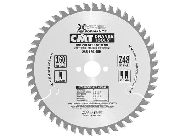 CMT sirkelsagblad HM D=160 F=20 Z=48 K=2,2/1,6