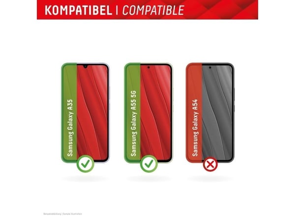 Displex 01943, Samsung, Galaxy A35/A55 5G, Tørr påføring, Skittbestandig, Ripebestandig, Sjokkresistent, Støtbestandig, Gjennomsiktig, 1 stykker