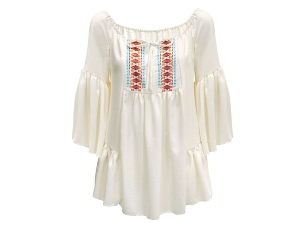 Beige hippieblus