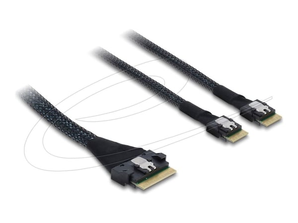 Delock - SAS intern kabel - 8i Slim SAS (SFF-8654) (hann) til 4i Slim SAS (hann) - 50 cm