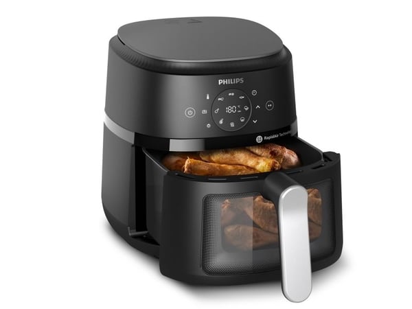 Philips 2000 Series NA221 - Varmluftsteker - 4.2 liter - 1.5 kW - svart / sølv