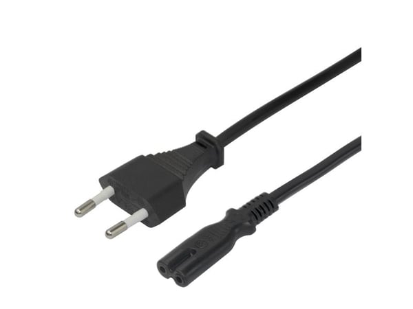 Deltaco 1902293 Musta 1,5 m CEE7/16 C7-liitin 1,5 m