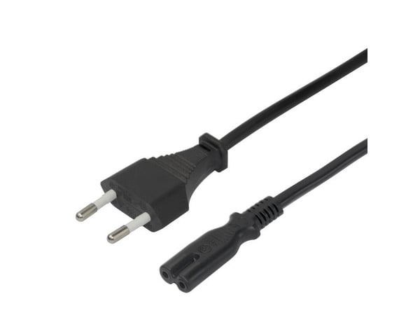 DELTACO - Virtajohto - Europistoke virtalähteeseen IEC 60320 C7 - 3 m - musta