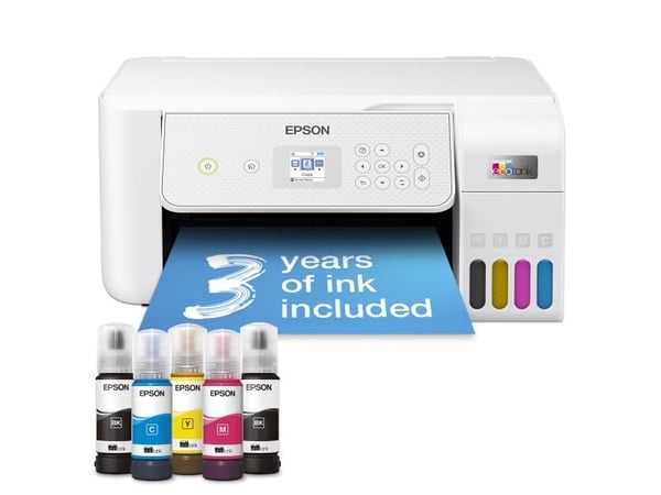 Epson EcoTank L3286 - Multifunksjonsskriver - farge - ink-jet - ITS - A4/Legal (medie) - opp til 10 spm (trykking) - 100 ark - USB, Wi-Fi - hvit
