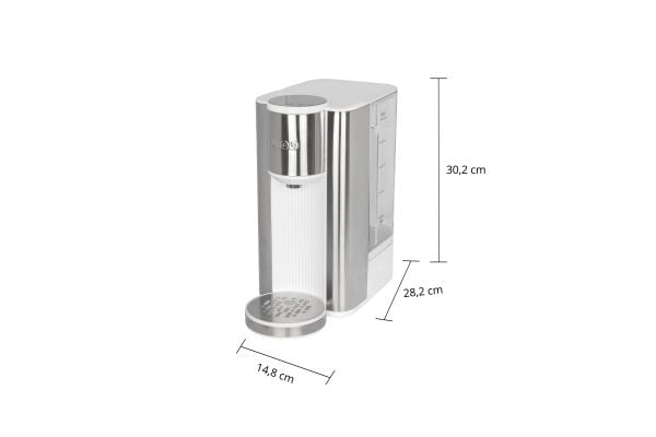 Unold Ava, 2,5 l, 2600 W, Sølv, Hvit, Plast, Rustfritt stål, Justerbar termostat, Vannivåindikator