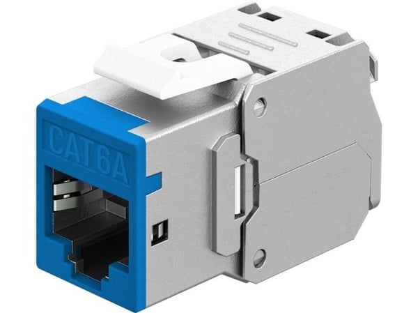 Keystone-modul RJ45 CAT 6A, STP, smal, blå