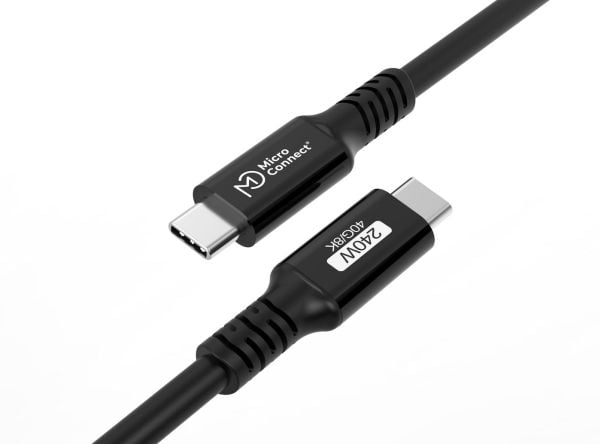 MicroConnect - USB-kabel - 24 pin USB-C (hane) till 24 pin USB-C (hane) - USB4 Gen3x2 - 48 V - 5 A - 1.5 m - USB-strömförsörjning (240W), upp till ...