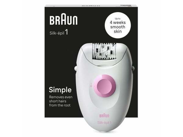 Braun Silk-épil 1 1-000, Rosa, Vit, 20 pincetter, SoftLift, AC, Tyskland