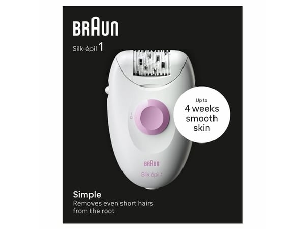 Braun Silk-épil 1 1-000, Rosa, Vit, 20 pincetter, SoftLift, AC, Tyskland