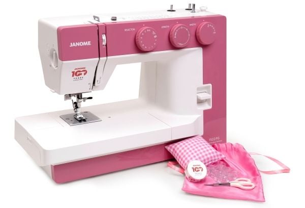 Janome 1522PG, Rosa, Vit, Manuell symaskin, Sy, 1 steg, Handtag, Rotations-, 5 mm
