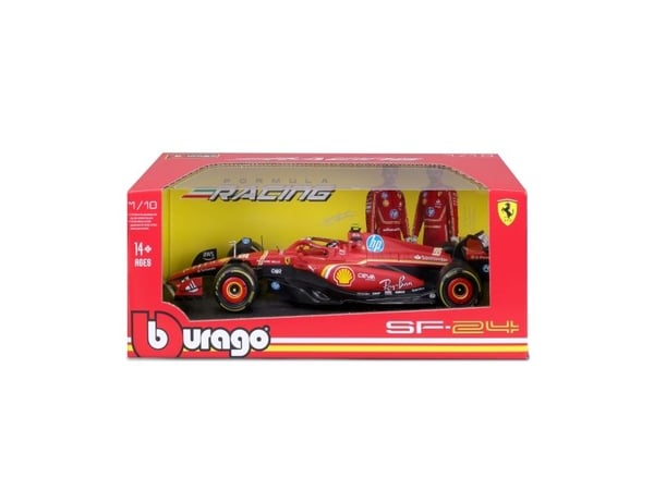 BBURAGO Ferrari SF-24 #55 (Sainz), Sportsbil, Montert på forhånd, 1:18, Ferrari F1 SF-24, Alle kjønn, Metall, Plast