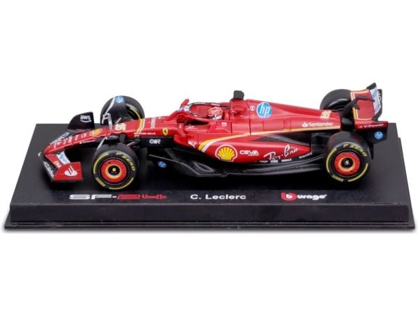 BBURAGO Ferrari SF 1:18 Leclerc 24 Deluxe, Sportsbil, Montert på forhånd, 1:18, Ferrari Sf-24, Alle kjønn, Metall, Plast
