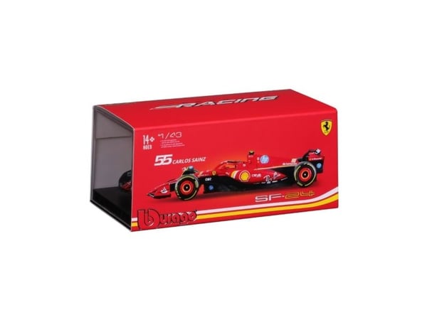 BBURAGO Ferrari SF-24 #55 (Sainz), Sportsbil, Montert på forhånd, 1:43, Ferrari SF-24, Alle kjønn, Metall, Plast