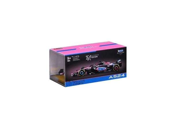 BBURAGO Alpine F1 A524 1:43 Ocon, Sportsbil, Montert på forhånd, 1:43, Alpine A524, Alle kjønn, Metall, Plast