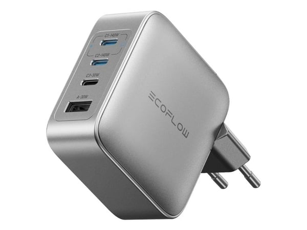 EcoFlow RAPID Pro Charger 140W – Hurtiglader med flere porter og 4 porter