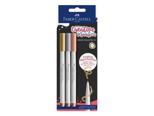 Faber-Castell Gofa, Metallisk, Flerfarget, Flerfarget, 3 farger, Fin tupp, Rund, 1,5 mm