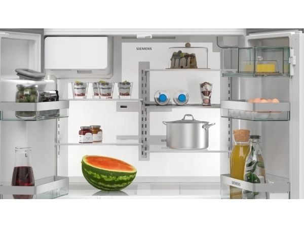 Siemens iQ700 KF96DPXEA - Kjøleskap/fryser - fransk dør underfryser med vannautomat, isdispenser - Wi-Fi - bredde: 90.5 cm - dybde: 73.1 cm - høyde...