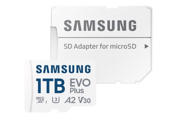 Samsung EVO Plus MB-MC1T0SA - Flashminnekort (microSDXC til SD-adapter inkludert) - 1 TB - A2 / Video Class V30 / UHS-I U3 / Class10 - microSDXC UHS-I