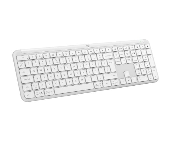 Logitech Signature Slim K950 - Tastatur - 100% - full size - trådløs - Bluetooth 5.1 LE - QWERTY - US International - elfenbenshvit