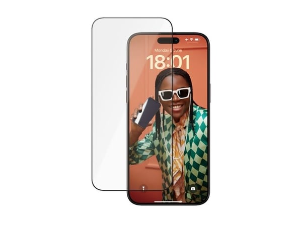 PanzerGlass Ceramic Protection - Skjermbeskyttelse for mobiltelefon - ultravid passform m. EasyAligner - glass - rammefarge svart - for Apple iPhon...
