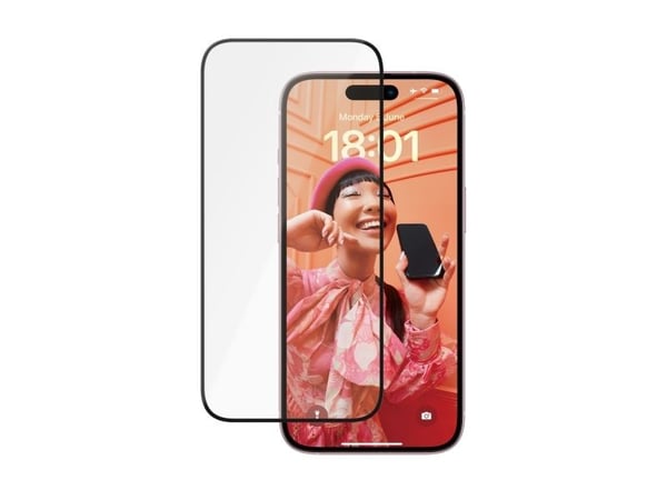 PanzerGlass Ceramic Protection - Skjermbeskyttelse for mobiltelefon - ultravid passform m. EasyAligner - glass - rammefarge svart - for Apple iPhon...