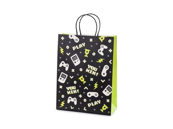 PartyDeco TNP32, Gavepapirbag, Sort, Flerfarget, Mønster, Temafest, Sort, Inne/Ute