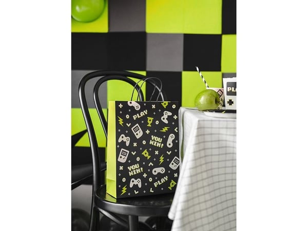 PartyDeco TNP32, Gavepapirbag, Sort, Flerfarget, Mønster, Temafest, Sort, Inne/Ute