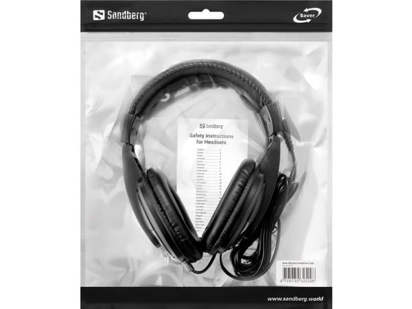Sandberg Saver MiniJack - Hodetelefoner - full størrelse - kablet - 3,5 mm jakk