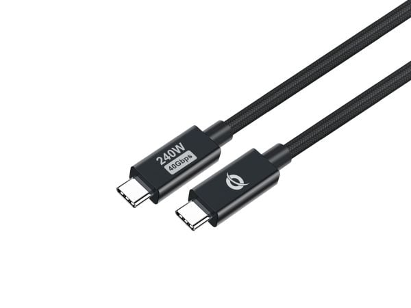 Conceptronic ETTA04B20, 2 m, USB C, USB C, USB4 Gen 3x2, 40 Gbit/s, Sort