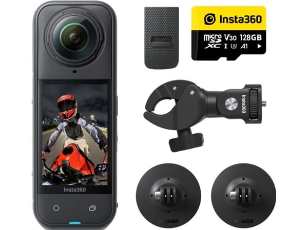 Insta360 X5 Motorcycle Bundle, 8K Ultra HD, 72 MP, 120 fps, Wi-Fi, Bluetooth, 2400 mAh