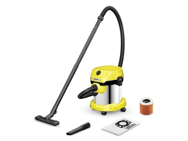 Kärcher WD 2 Plus S V-15/4/18/C - Støvsuger - kanister - pose / uten pose - gul