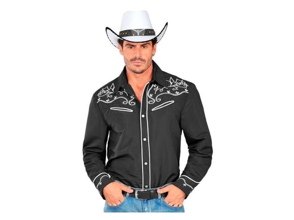 Sort cowboyskjorte