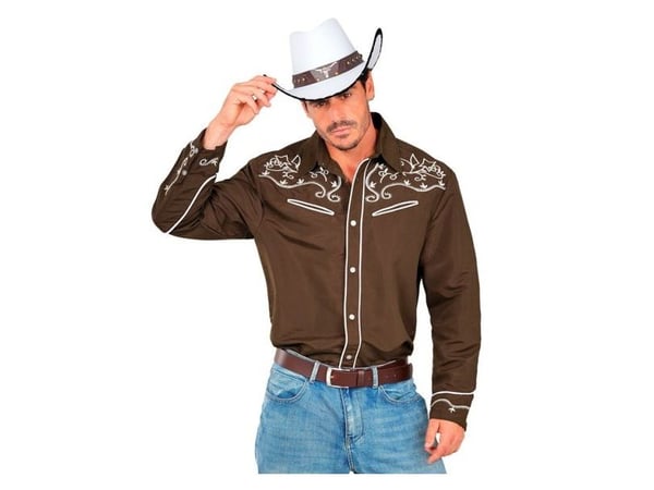Brun cowboyskjorte