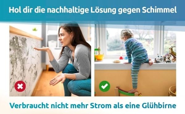 Schimmel-DRY EGS-WHI-GL - Elektrisk formfjerner - veggmontert - hvit (en pakke 2)