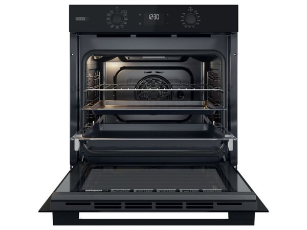 Whirlpool OMSK58CU1B, Medium, Elektrisk ovn, 71 l, 71 l, Vifteassistert, Katalytisk
