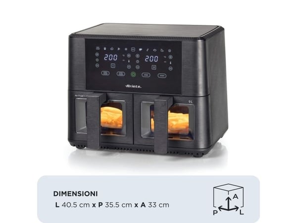 Ariete Ariete 4631/00 Double 9 l 2400 W kuumailmapannu Musta
