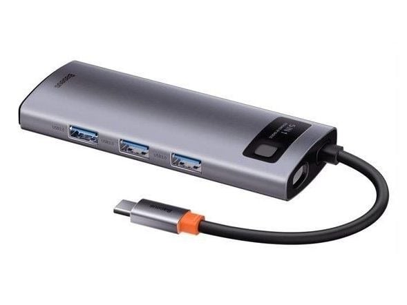 Baseus-sovitin 5in1 USB-C-keskitin 3x USB 3.0 + HDMI + USB-C-PD