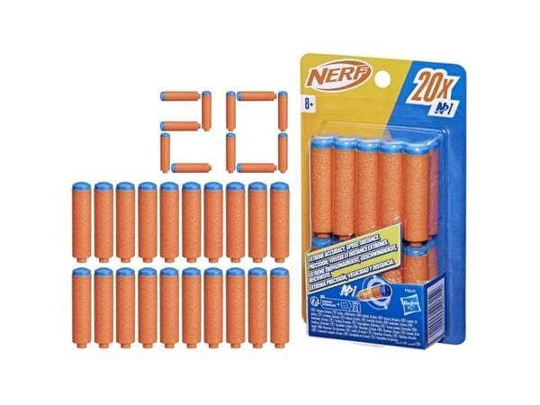 Nerf F8640EU4, Täyttöpakkaus, 8 vuosi/vuosia, 20 kpl, Sininen, Oranssi