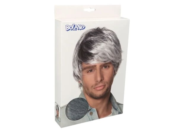 Boland 86389, Parykk til kostyme, Voksen, Hankjønn, Polyester, Sort, Hvit, 125 g