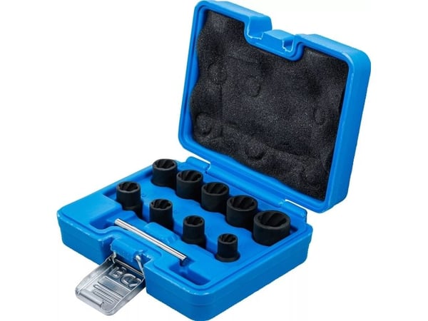 BGS technic Twist Socket Set (Spiral Profile) / Screw Extractor, 762 mm, 762 g