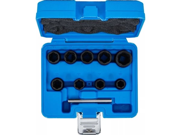 BGS technic Twist Socket Set (Spiral Profile) / Screw Extractor, 762 mm, 762 g