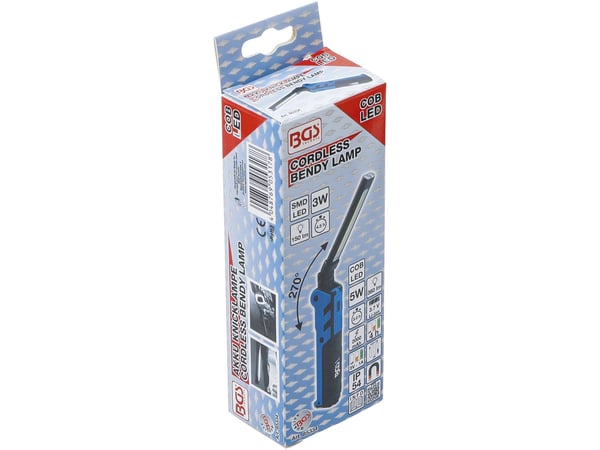 BGS technic Cordless Bendy Lamp, 214 mm, 214 g