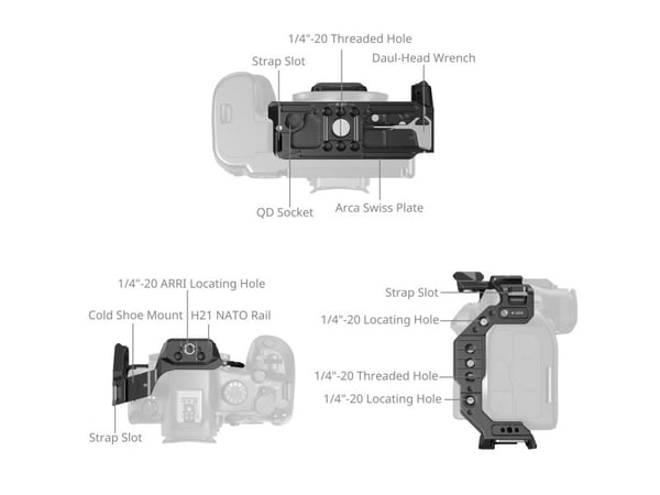 SmallRig 5953, 110,5 mm, 55,8 mm, 116,5 mm, 145 g, 180 mm, 138 mm