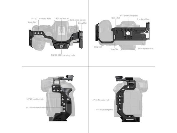 SmallRig 5954, 156,5 mm, 64 mm, 116,5 mm, 187 g, 180 mm, 138 mm